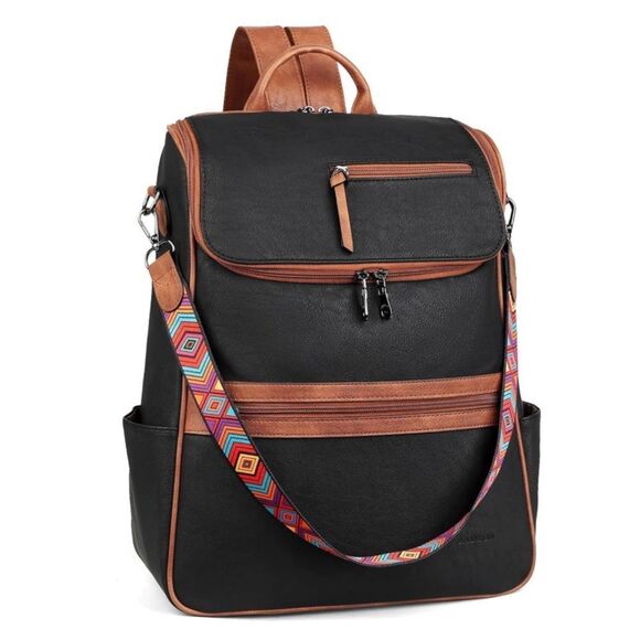 Leather Travel Backpack Bag - Picture 1 of 7